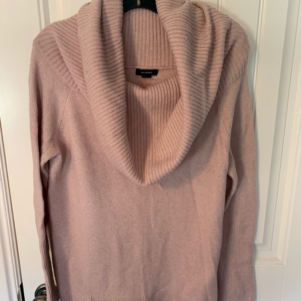 Halogen Convertible Neck Sweater, Pink, Small